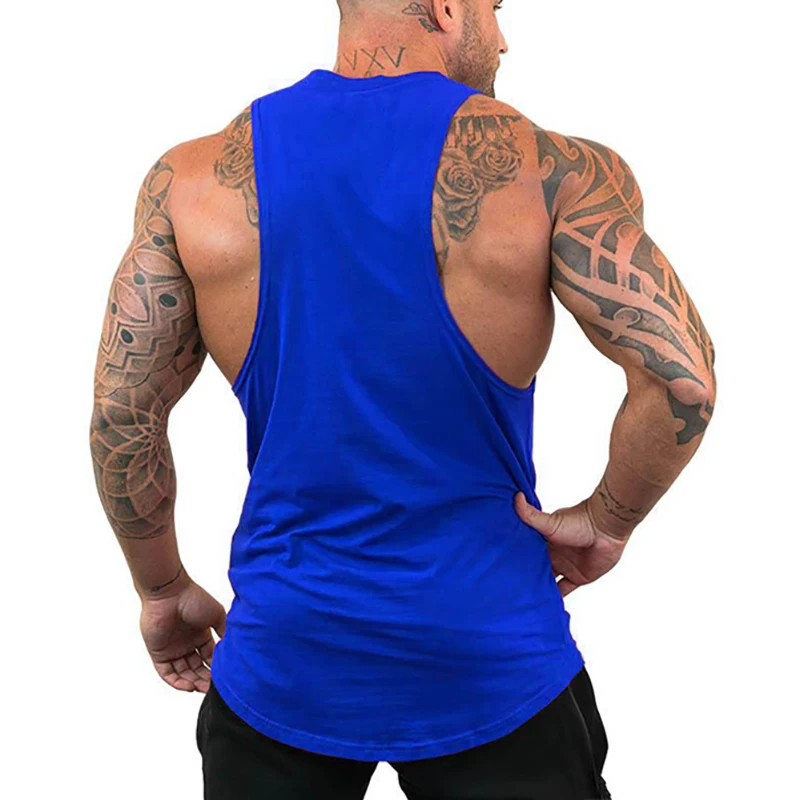 Mens Running Loose Vests Bodybuilding Muscle Tank Tops Gym Workout Fitness Sleeveless Shirts Summer Cotton Breathable Undershirt