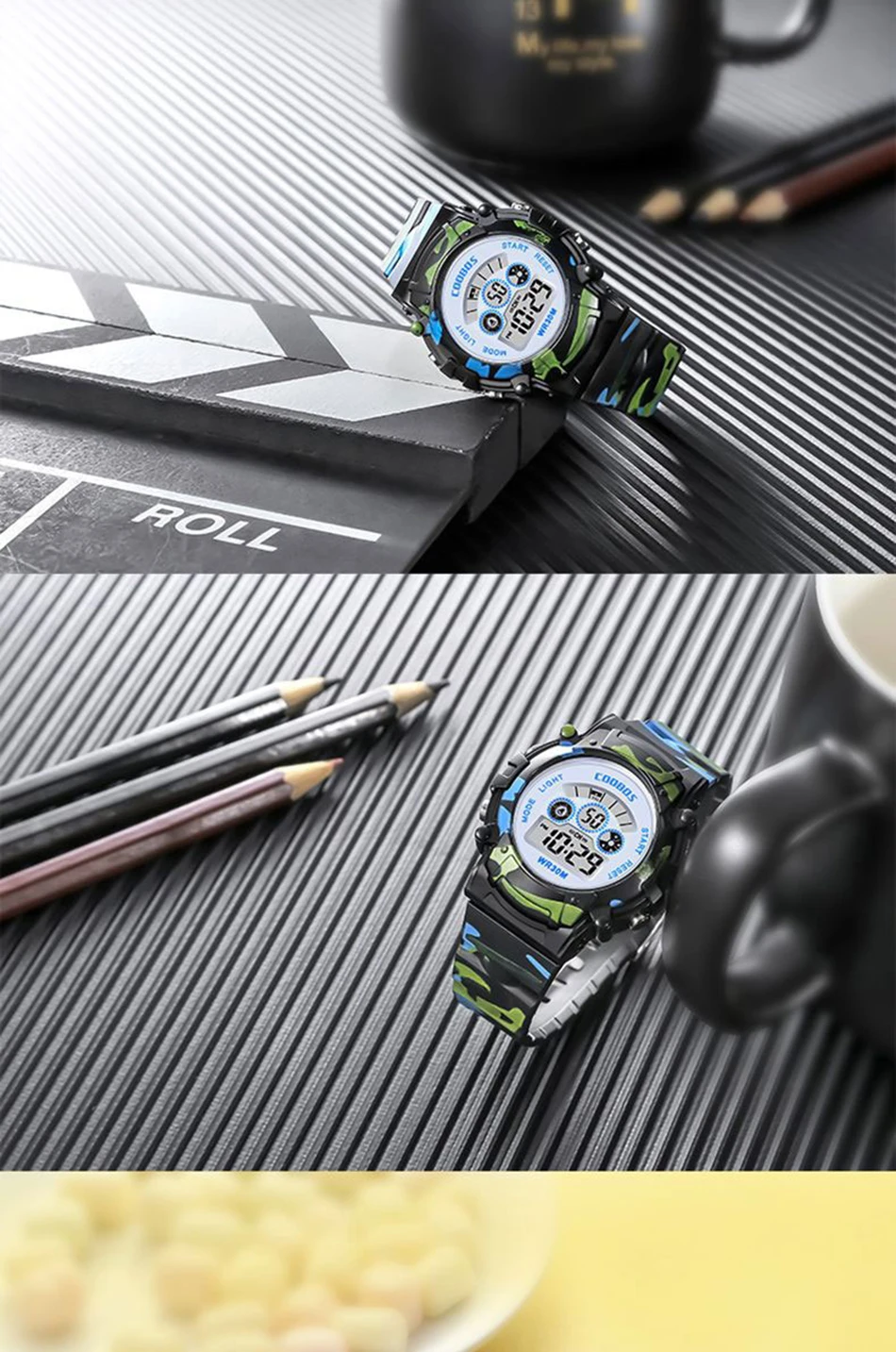 Sport Digital Watch for Kids Waterproof Luminous Children's Electronic LED Watch Fashion Multi-function Week Display Kids Watch