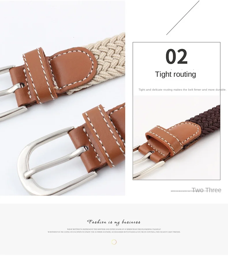 2.5cmx100cm Unisex Extended Elastic Knitted Thin Belt Women's Needle Button Canvas Jeans Student Canvas Elastic Belt for Women