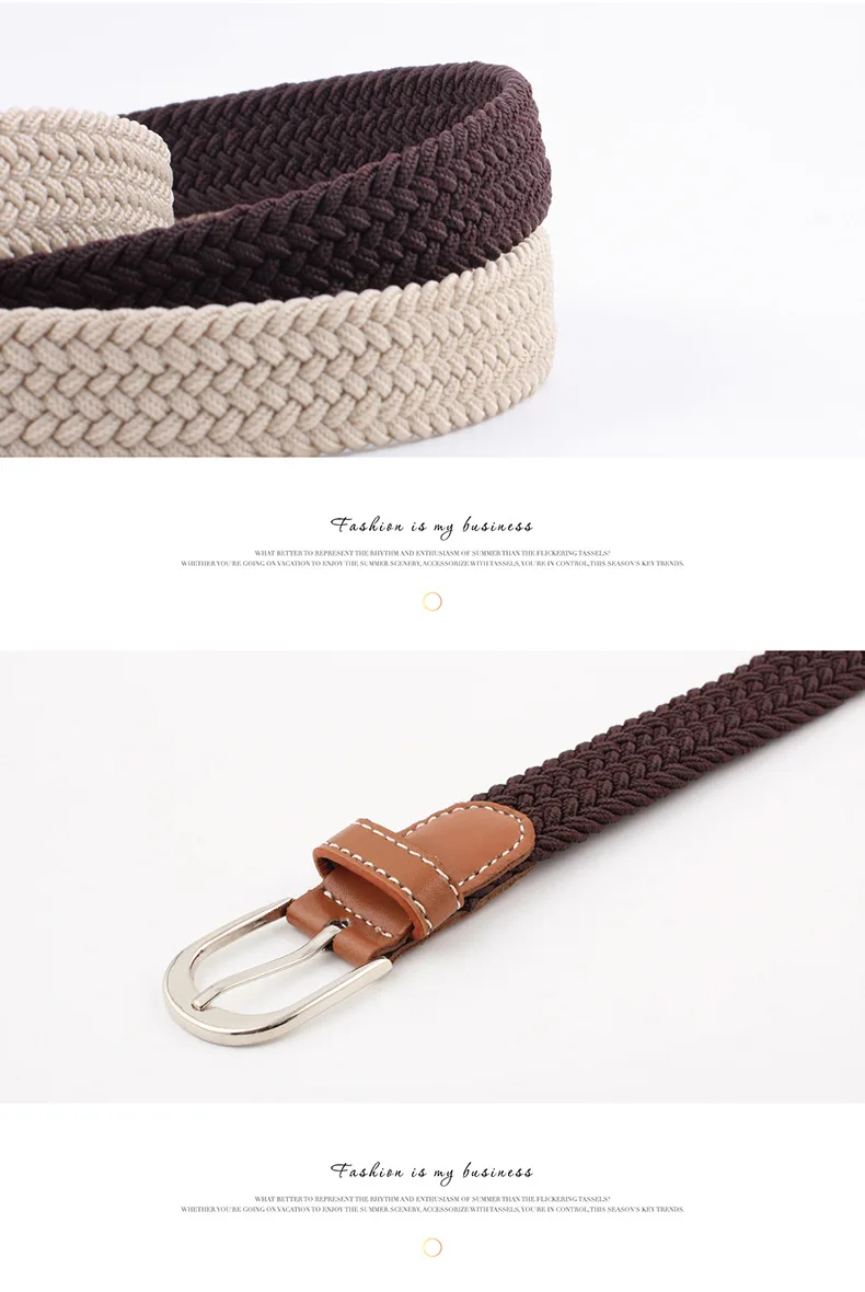 2.5cmx100cm Unisex Extended Elastic Knitted Thin Belt Women's Needle Button Canvas Jeans Student Canvas Elastic Belt for Women