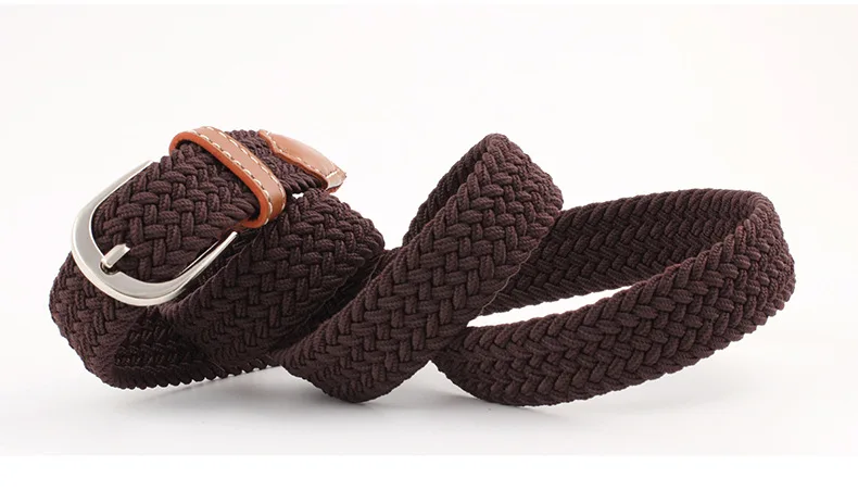 2.5cmx100cm Unisex Extended Elastic Knitted Thin Belt Women's Needle Button Canvas Jeans Student Canvas Elastic Belt for Women