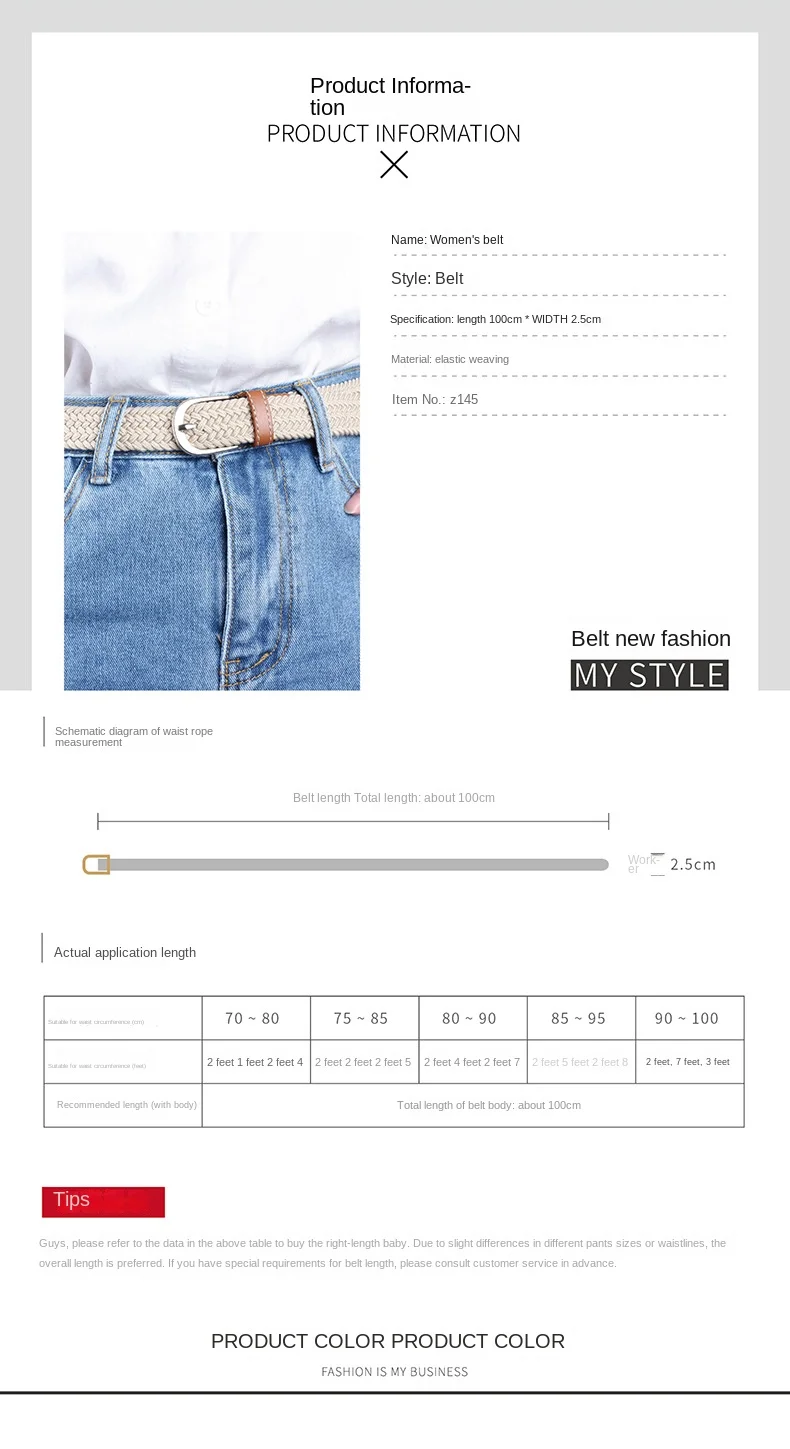 2.5cmx100cm Unisex Extended Elastic Knitted Thin Belt Women's Needle Button Canvas Jeans Student Canvas Elastic Belt for Women