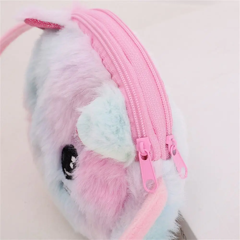 Rainbow Color Cat Messenger Shoulder Bag Purse for Kids Mini Lovely Pockets Plush Stuffed Dolls Soft Handbags Gift for Girls