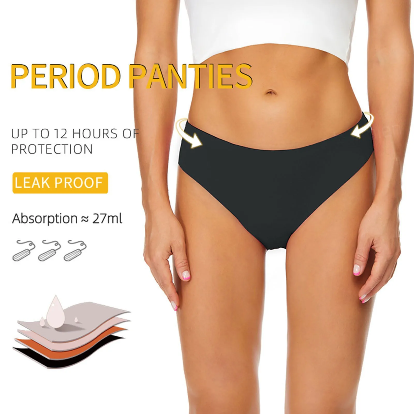 Swimwear Menstrual Leakproof Bikini Bottom Absorbent Pants High Waist Swimming Trunks For Teenagers Women Women'S Panties