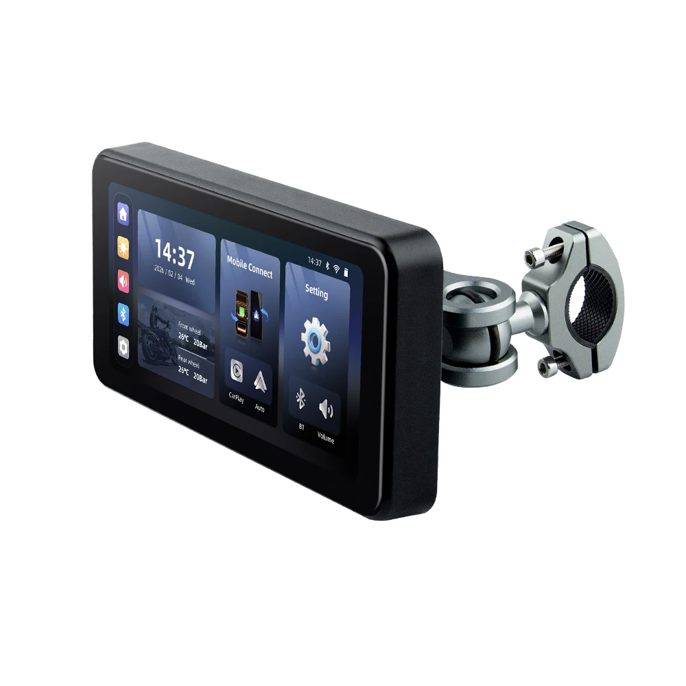 EKIY 6.25" Wireless CarPlay Moto Android Auto Portable Digital Motorcycle Dashboard GPS Navigation Display Screen TPMS Monitor