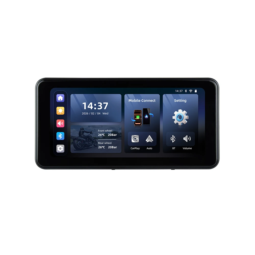 EKIY 6.25" Wireless CarPlay Moto Android Auto Portable Digital Motorcycle Dashboard GPS Navigation Display Screen TPMS Monitor