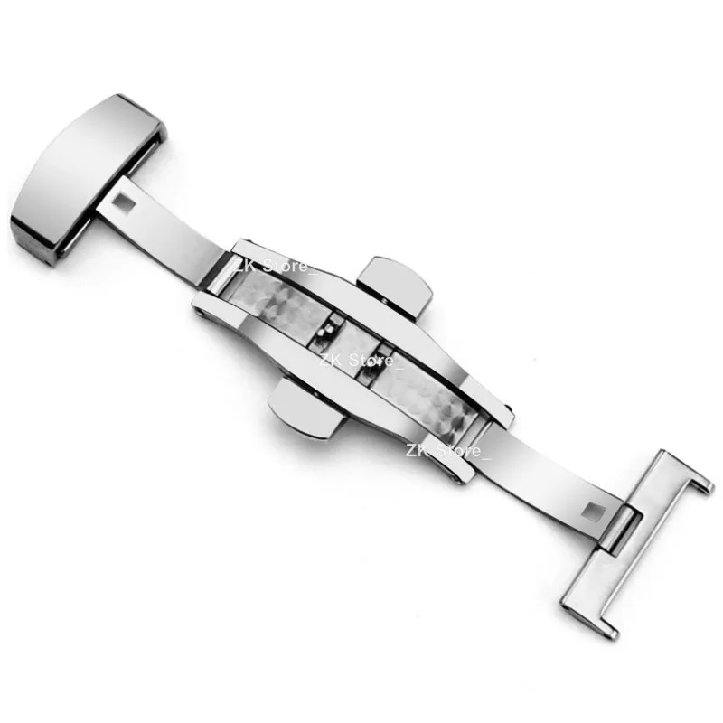 Stainless Steel Butterfly Buckle Polished Button Watchband Buckle 10/12/14mm 16mm 20mm 22mm 24mm Watch Straps Clasp Accessories