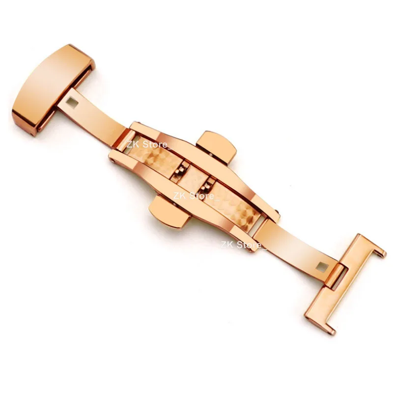 Stainless Steel Butterfly Buckle Polished Button Watchband Buckle 10/12/14mm 16mm 20mm 22mm 24mm Watch Straps Clasp Accessories