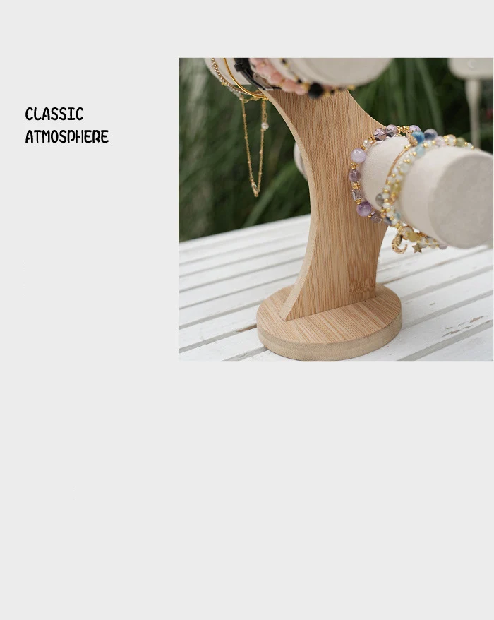 Double Layer Rack Organizer Wood Jewelry Bracelet Storage Display Chain Watch Hard Stand Holder Woman Assemble