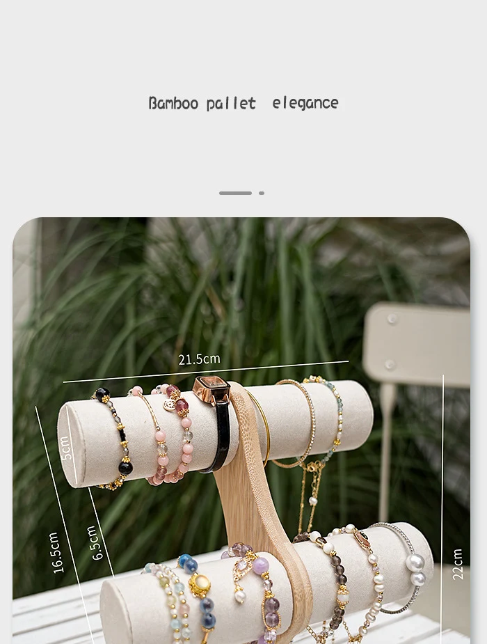 Double Layer Rack Organizer Wood Jewelry Bracelet Storage Display Chain Watch Hard Stand Holder Woman Assemble