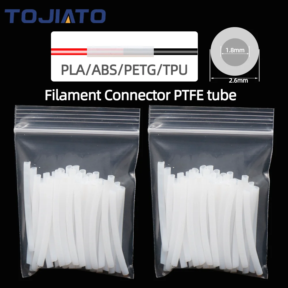 20-80pcs 3d Printer Accessories 1.75MM Filament Welder Connector Joiner PTFE Tube Filament Splicer Filament Welding