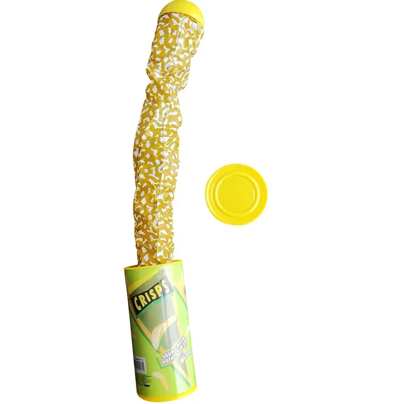 Funny Prank Toys Joke Items for Adults Potato Chip Can Jump Spring Snake Toy April Fool Day Halloween Party Decoration Trick