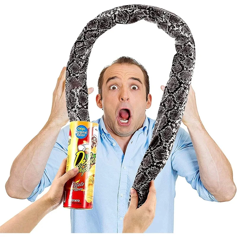 Funny Prank Toys Joke Items for Adults Potato Chip Can Jump Spring Snake Toy April Fool Day Halloween Party Decoration Trick