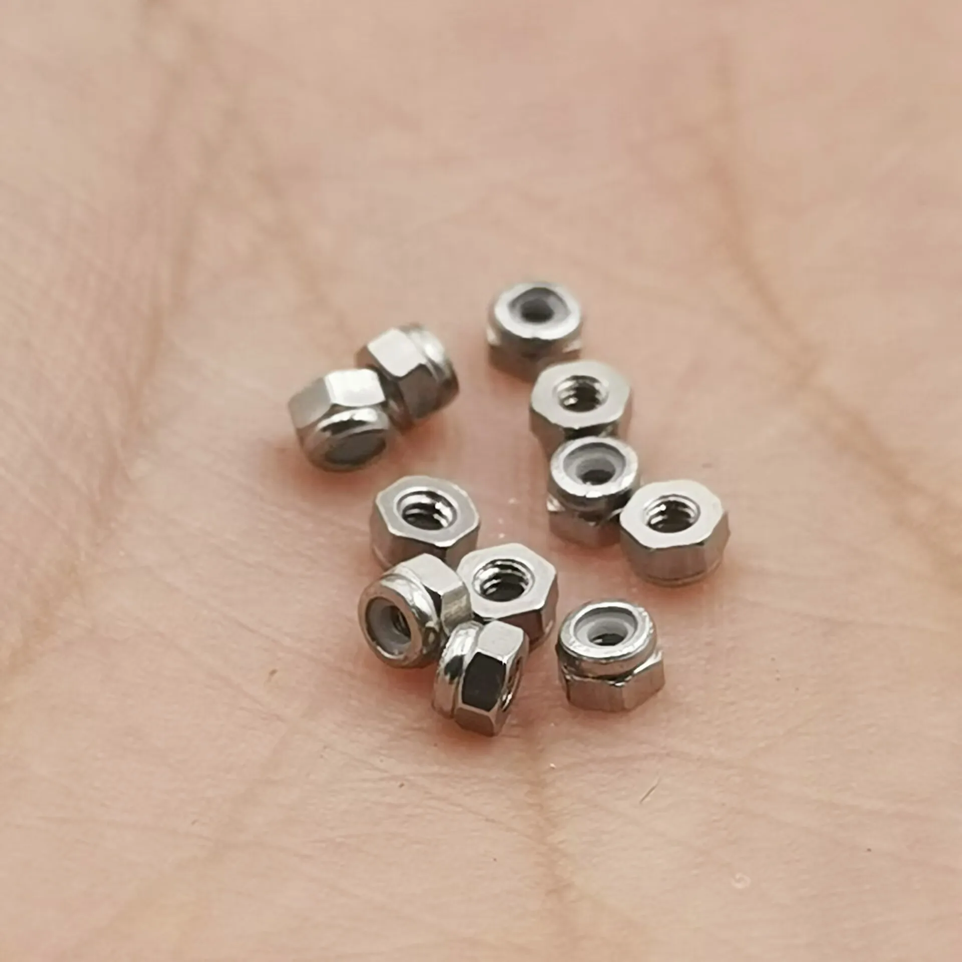 6 Pcs Fingerboard Locknuts with Nylon Self Lock Anti-loose Nuts Stainless Steel