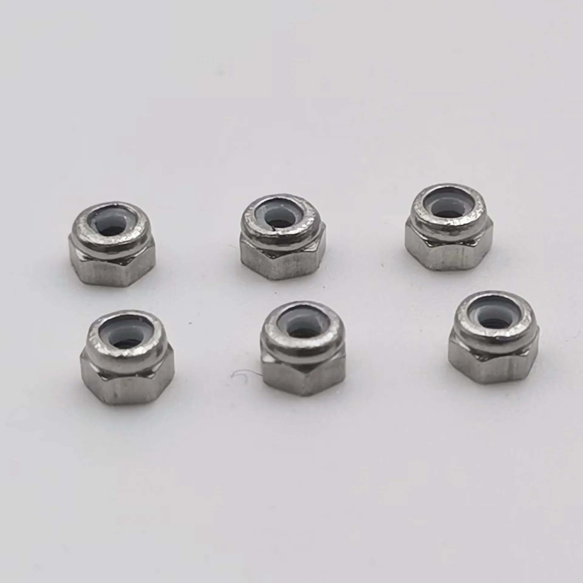 6 Pcs Fingerboard Locknuts with Nylon Self Lock Anti-loose Nuts Stainless Steel