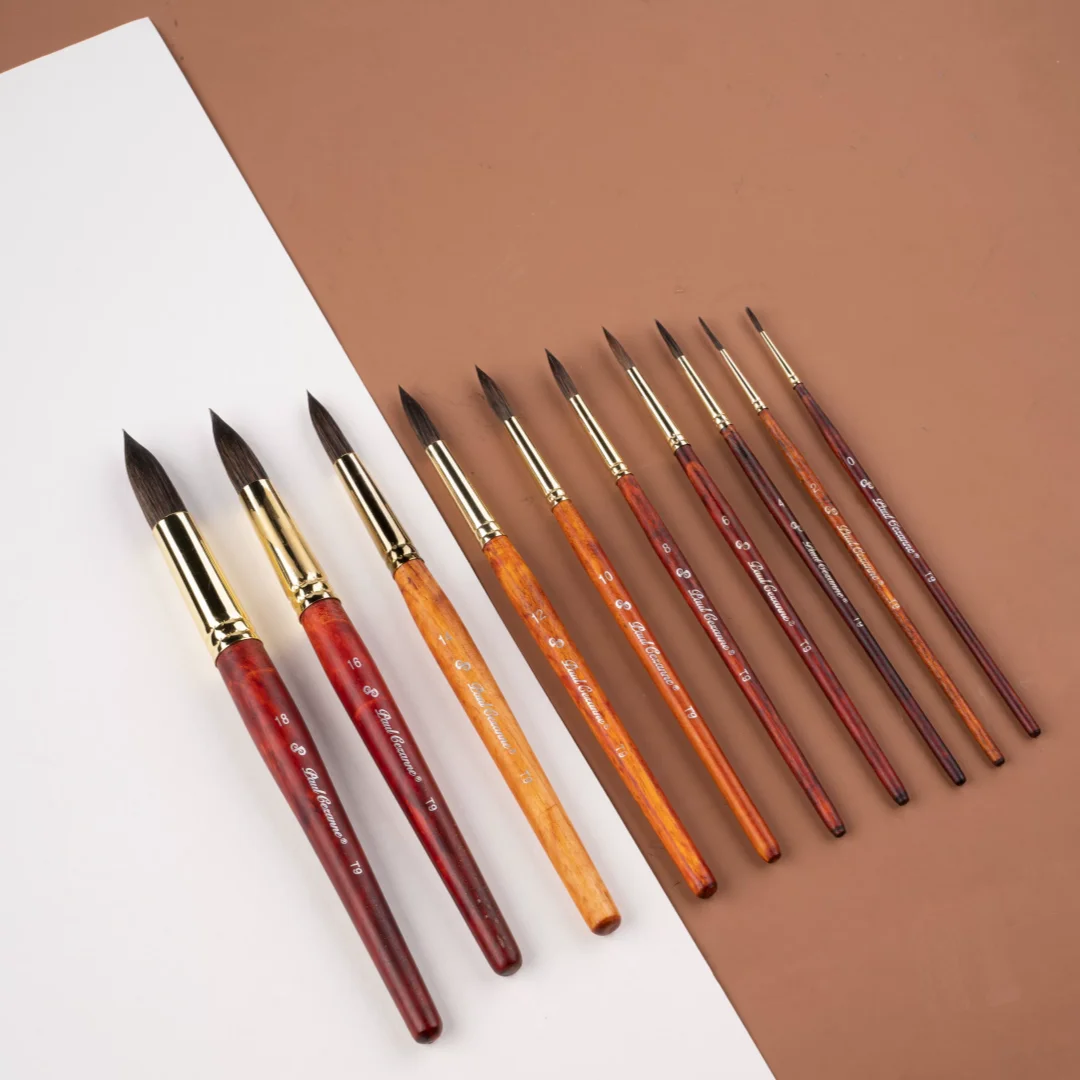 Mixed Hair Round Tip Mop Brush, Watercolor Pen Water Chalk Art Crochet Pen School Art Supplies, Painting Professional Brush