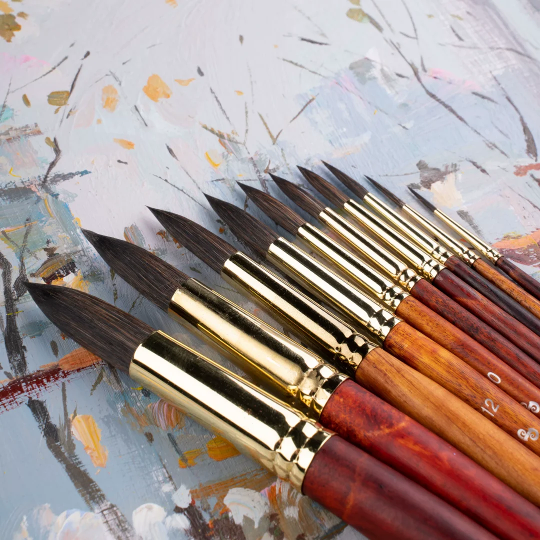 Mixed Hair Round Tip Mop Brush, Watercolor Pen Water Chalk Art Crochet Pen School Art Supplies, Painting Professional Brush