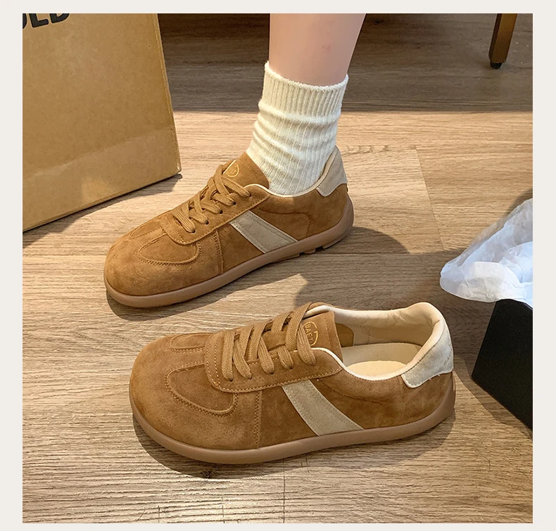 Autumn/Winter Fashion Trend Women's Casual Shoes College Style Wide Toe Soft Comfortable Flat Shoes Outdoor Casual Sports Shoes
