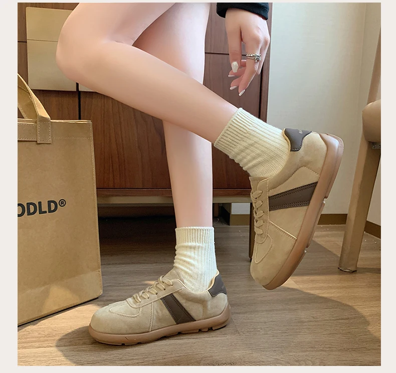 Autumn/Winter Fashion Trend Women's Casual Shoes College Style Wide Toe Soft Comfortable Flat Shoes Outdoor Casual Sports Shoes