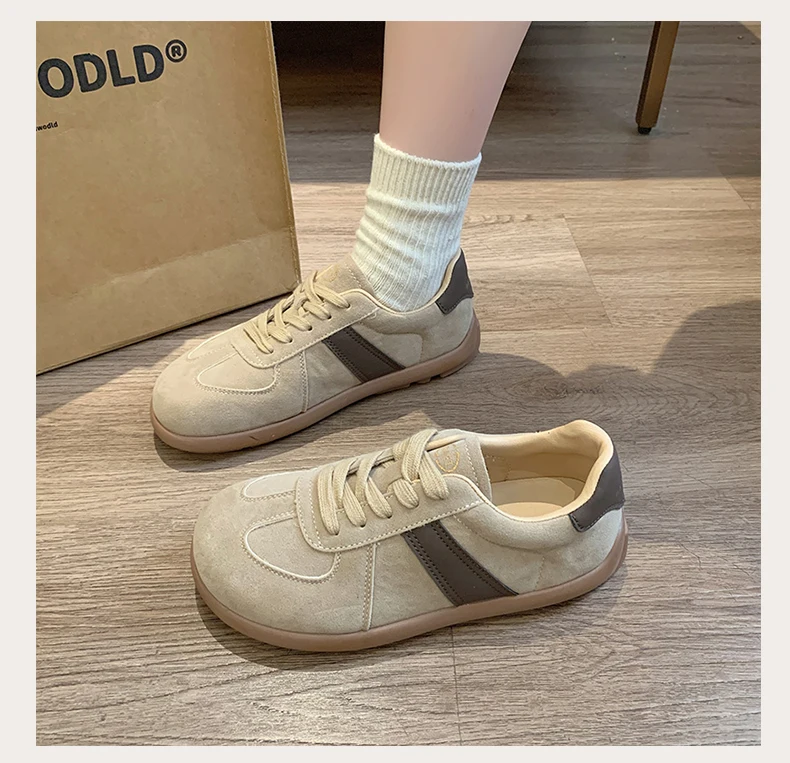Autumn/Winter Fashion Trend Women's Casual Shoes College Style Wide Toe Soft Comfortable Flat Shoes Outdoor Casual Sports Shoes