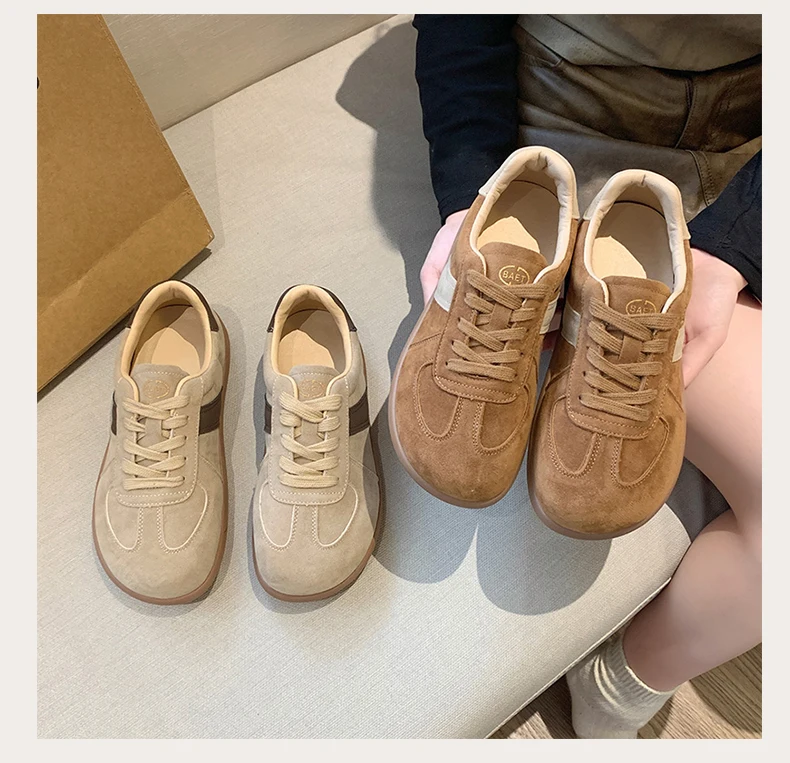 Autumn/Winter Fashion Trend Women's Casual Shoes College Style Wide Toe Soft Comfortable Flat Shoes Outdoor Casual Sports Shoes