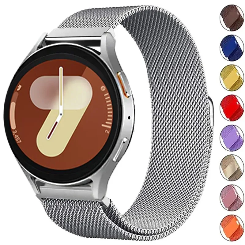 22mm 20mm Strap for Samsung Galaxy Watch 7/6/5/4 44mm/40mm Magnetic Loop Bracelet Galaxy Watch 4/6 Classic 47mm 46mm Metal Band