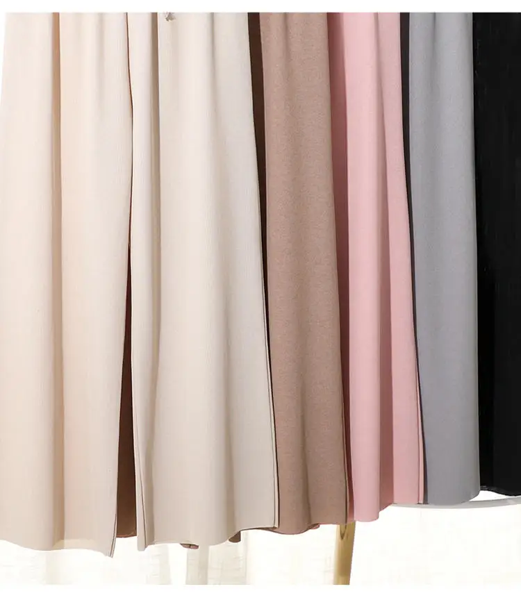 Slacks Women's Loose Summer Pants Soft Ice Silk Ankle-Length Black Wide Leg Pants Grey Khaki Women High Waisted Trousers 2026