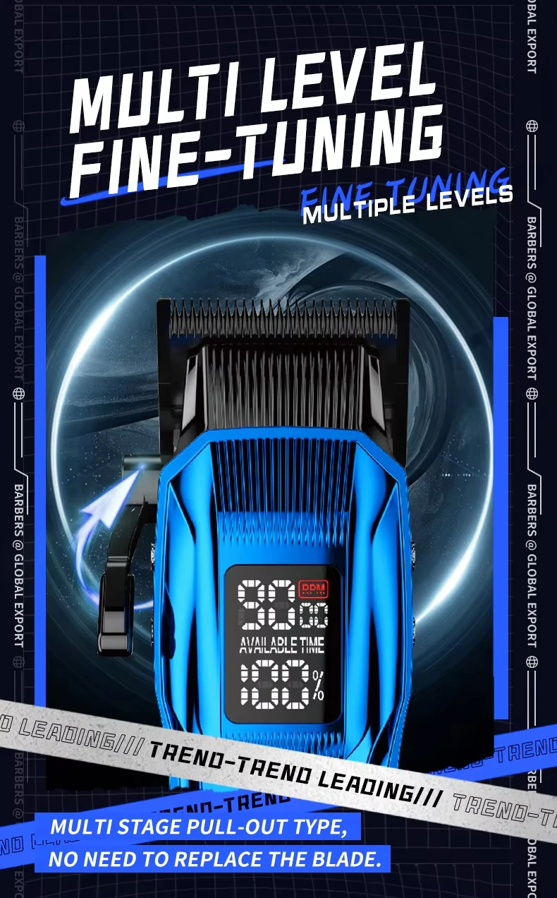 Kemei Trimmer KM-2797 Rechargeable Electric Hair Clippers Set LCD Shaver KM-1112 Dry And Wet Shaving Machine Cordless Kit