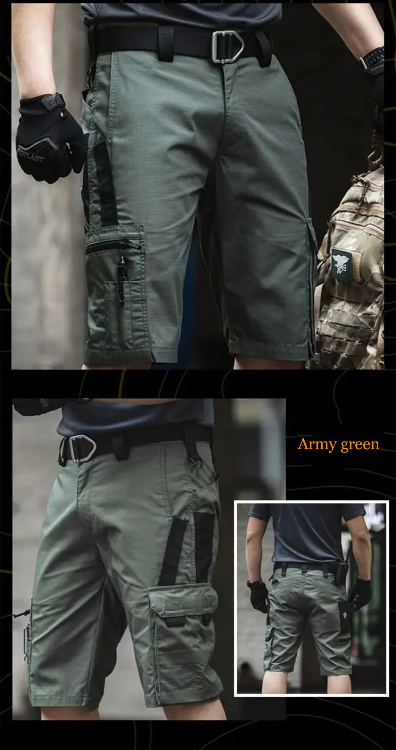 Tactical Camouflage Shorts Outdoor Work Pants Men's Multi-pocket Casual Cargo Short Pants Quick Dry Wear-resisting Shorts Male