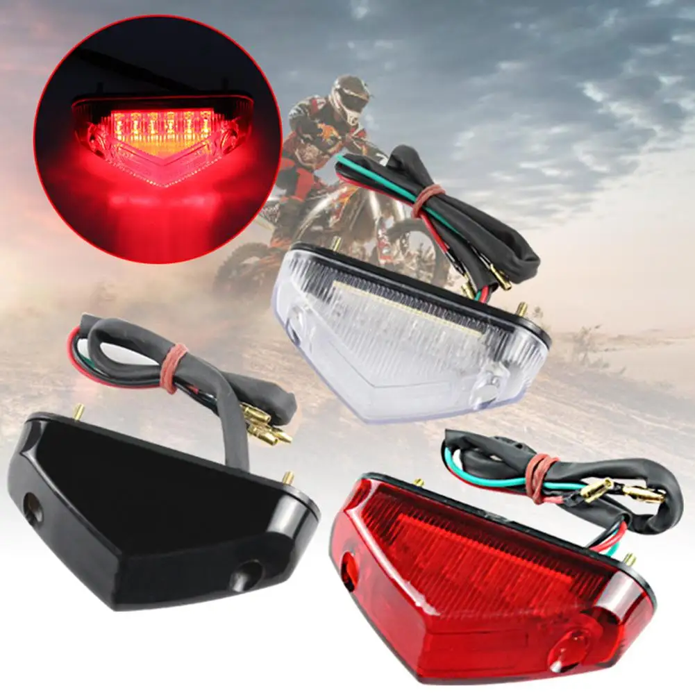 Universal 12V Motorcycle Tail Rear Light Lamp Taillight Motor Brake Stop Lights License Plate Light Parts Dropshipping