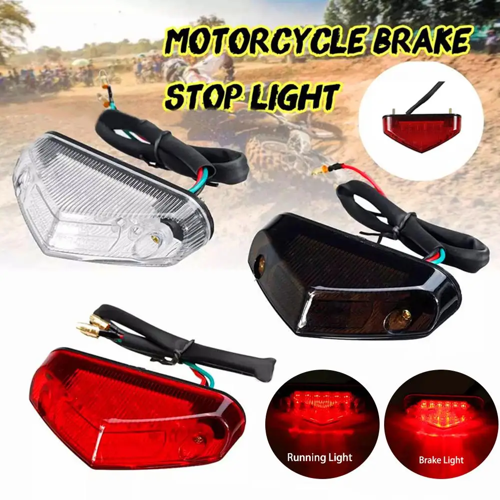 Universal 12V Motorcycle Tail Rear Light Lamp Taillight Motor Brake Stop Lights License Plate Light Parts Dropshipping