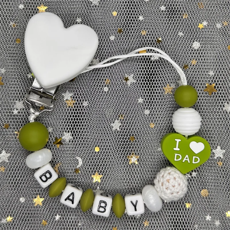 Custom Personalized Name Pacifier Clips BPA Free Silicone Baby Pacifier Clips Colorful Pacifier Chain Holder Teething