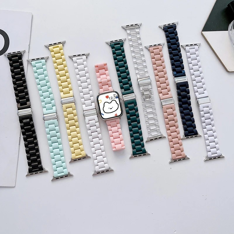 Watch strap+Case+glass For apple watch band 44mm 40mm 38/42mm Candy bracelet iwatch ultra2 49mm serie 9 8 7 6 5 4 3 Se 41mm/45mm