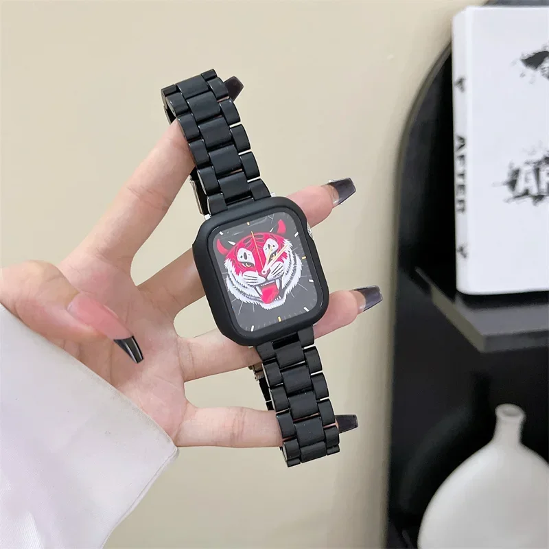 Watch strap+Case+glass For apple watch band 44mm 40mm 38/42mm Candy bracelet iwatch ultra2 49mm serie 9 8 7 6 5 4 3 Se 41mm/45mm
