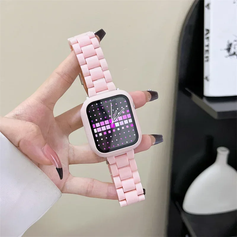 Watch strap+Case+glass For apple watch band 44mm 40mm 38/42mm Candy bracelet iwatch ultra2 49mm serie 9 8 7 6 5 4 3 Se 41mm/45mm