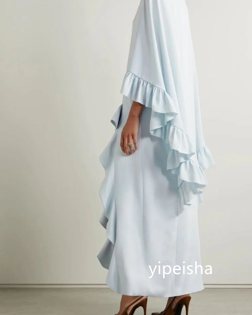 Customized Exquisite Jersey Straight O-Neck Midi Dresses Prom Dresses Modern Style Pastrol Unisex Chinese Style Formal Casual Si