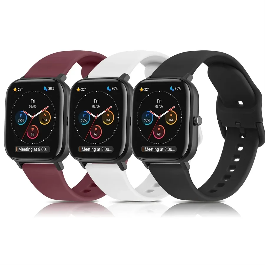 20mm/22mm Silicone band For Amazfit GTS/2/2e/3/4 GTS2 Mini/GTR 4/3/Pro/47mm/GTR2/2e/stratos/3 Bracelet Bip/U/S/lite Watch strap