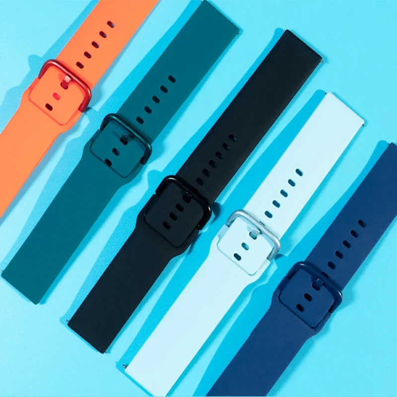 20mm/22mm Silicone band For Amazfit GTS/2/2e/3/4 GTS2 Mini/GTR 4/3/Pro/47mm/GTR2/2e/stratos/3 Bracelet Bip/U/S/lite Watch strap