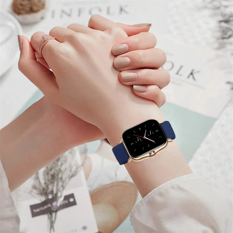 20mm/22mm Silicone band For Amazfit GTS/2/2e/3/4 GTS2 Mini/GTR 4/3/Pro/47mm/GTR2/2e/stratos/3 Bracelet Bip/U/S/lite Watch strap