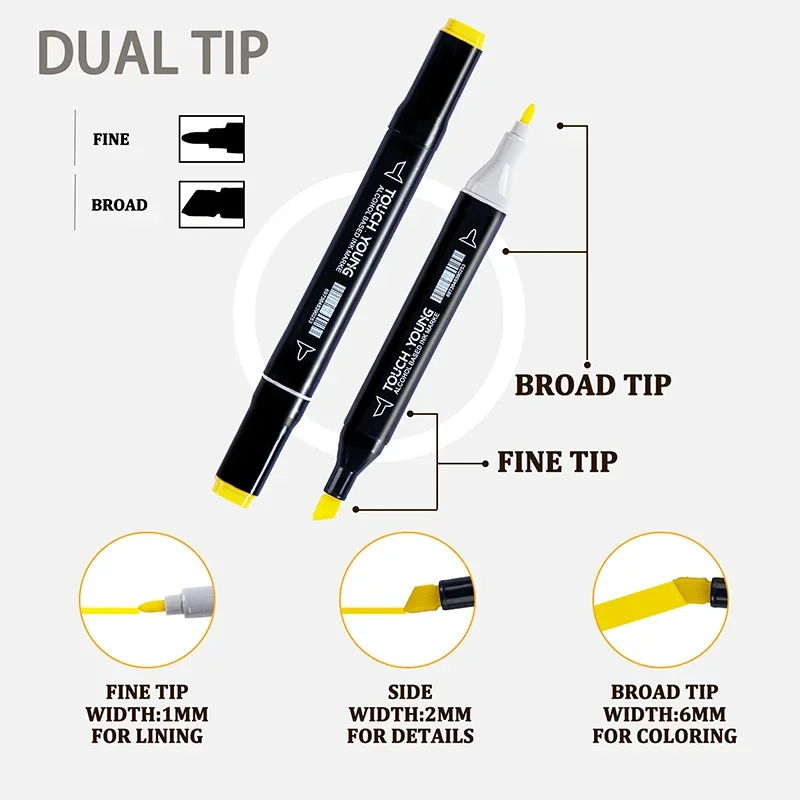 24-80 Colors Artist Double Headed Art Marker Pen Graffiti Manga Sketch Based Soft Brush For School Markers Art Supplies