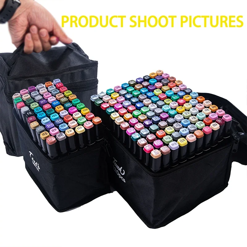 24-80 Colors Artist Double Headed Art Marker Pen Graffiti Manga Sketch Based Soft Brush For School Markers Art Supplies