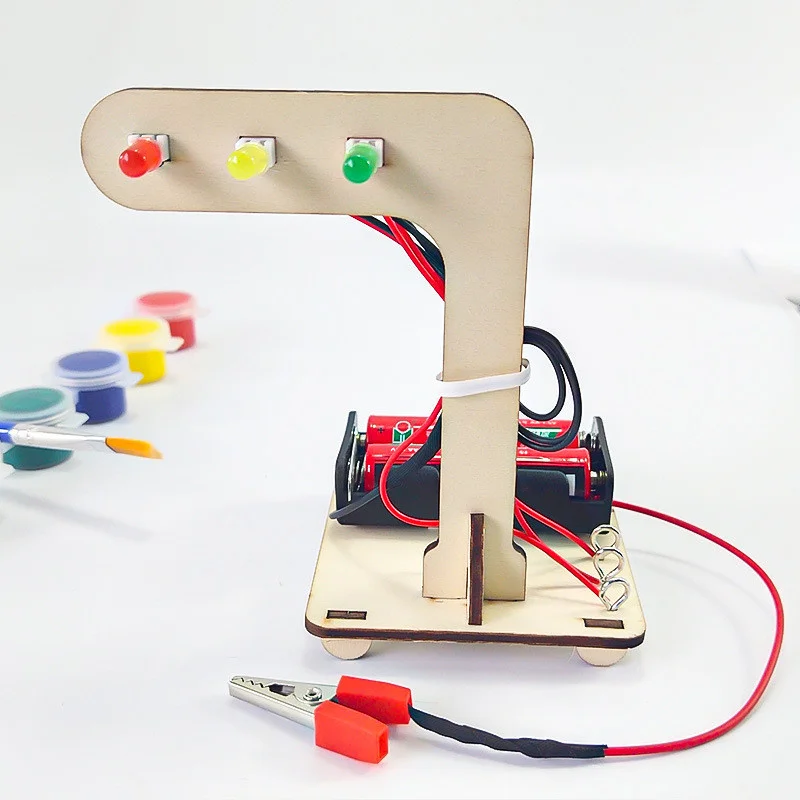 Children's Handmade Technology Small Production DIY Traffic Lights Fun Invention Educational Science Toy Learning STEM Education