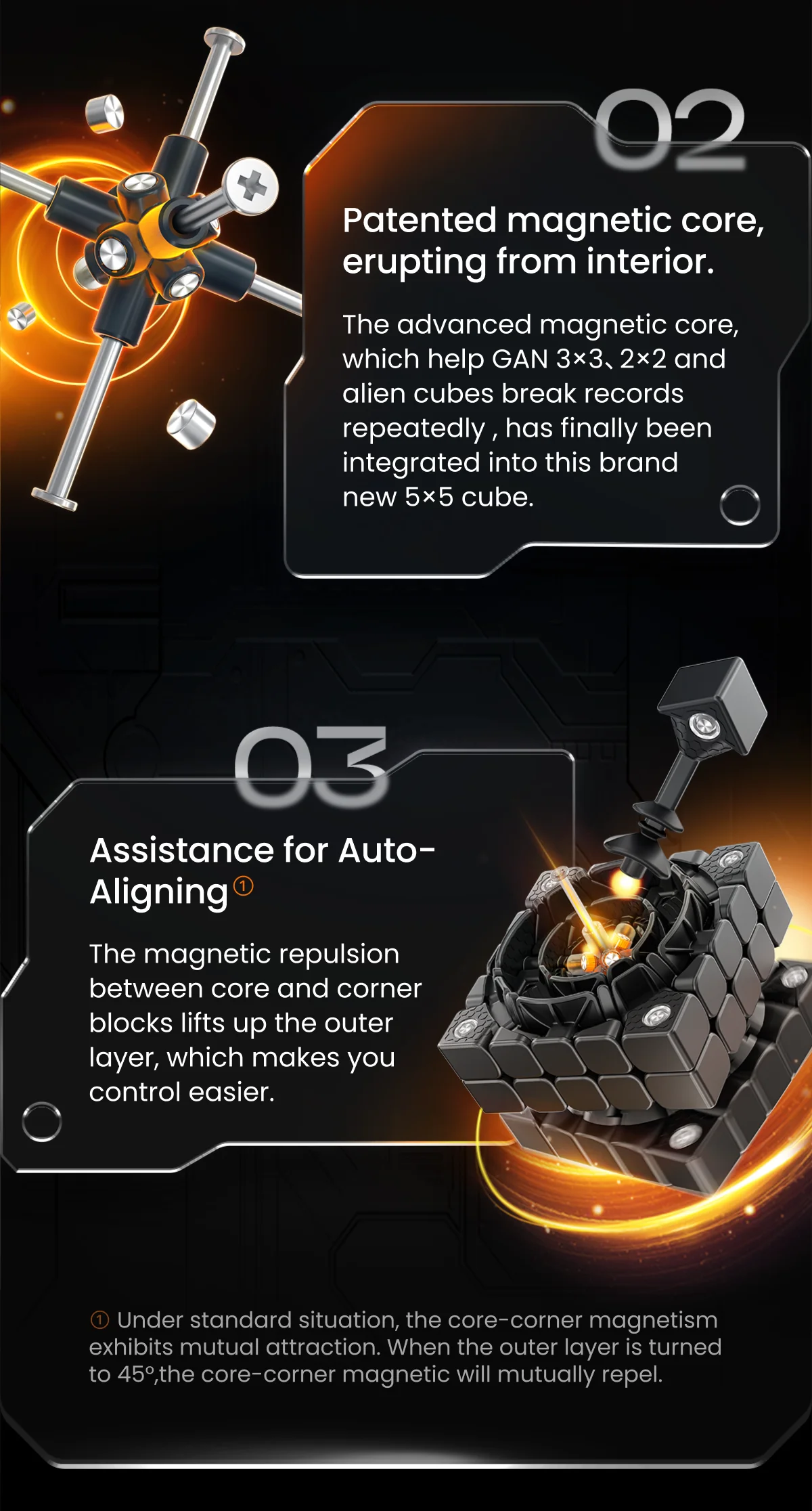 GAN 562 M 5X5 Magnetic Magic Speed Cube Stickerless Professional Fidget Toys GAN 562M Maglev UV Cubo Magico Puzzle