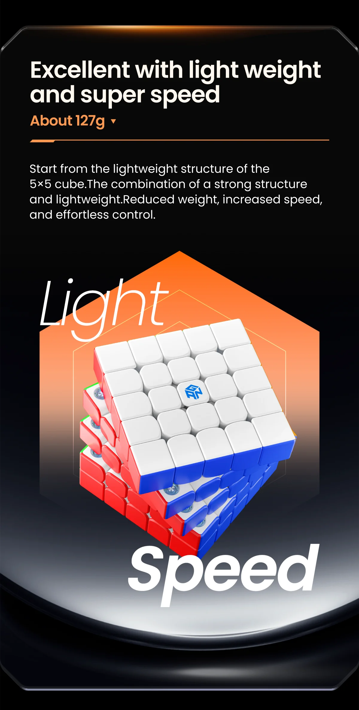 GAN 562 M 5X5 Magnetic Magic Speed Cube Stickerless Professional Fidget Toys GAN 562M Maglev UV Cubo Magico Puzzle