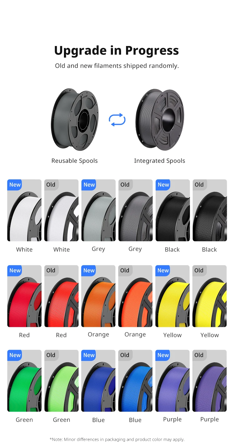 ANYCUBIC Filament PETG 3D Printer Filament 1kg/Roll Multicolor 1.75mm Plastic 3D Printing For Kobra 3 Combo S1C for 3D Printer