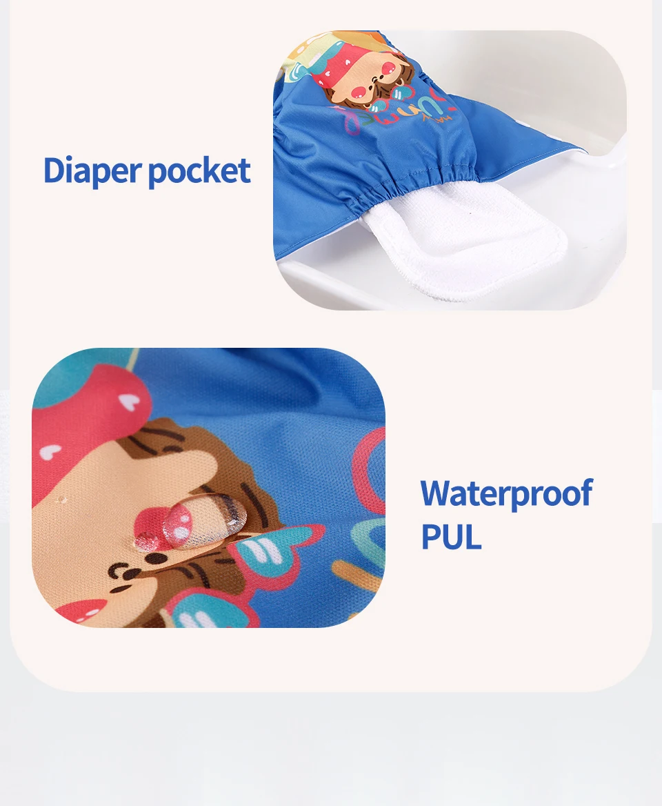 HappyFlute New One Piece Design 3-15KG Baby Soft Suede Cloth Inner Can Be Adjustable &Reusable Diaper Pocket Baby Cloth Diaper