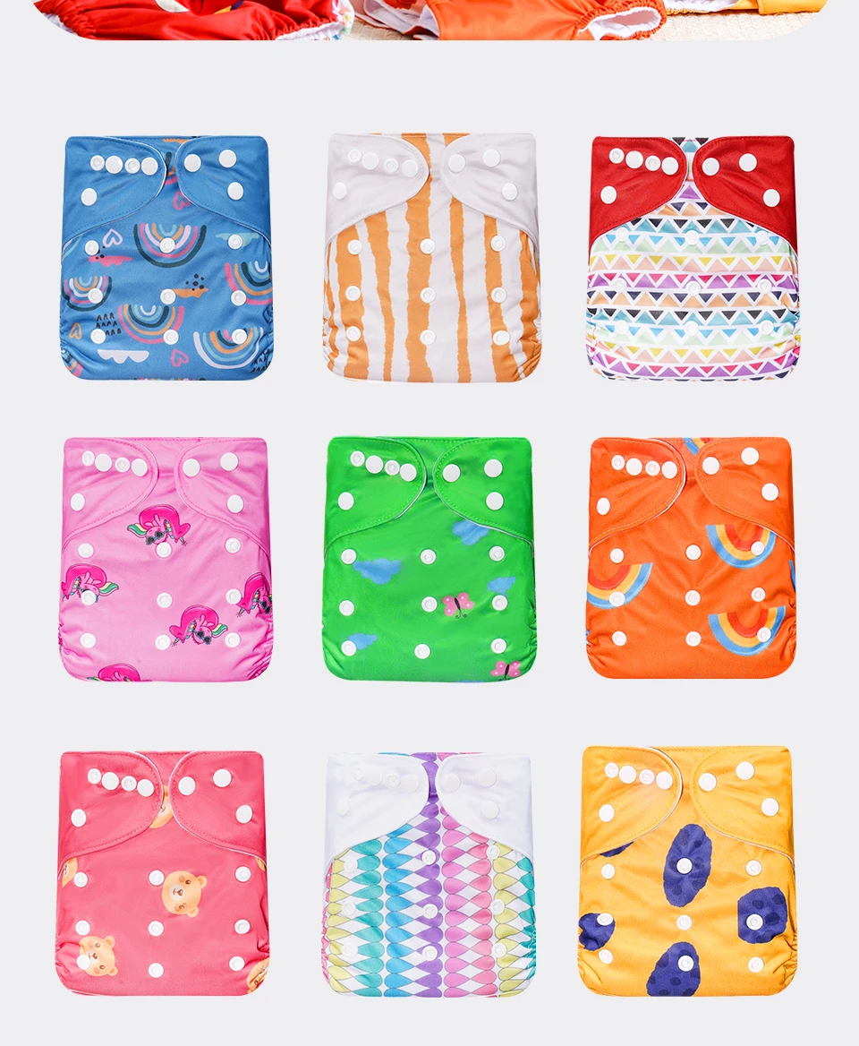 HappyFlute New One Piece Design 3-15KG Baby Soft Suede Cloth Inner Can Be Adjustable &Reusable Diaper Pocket Baby Cloth Diaper
