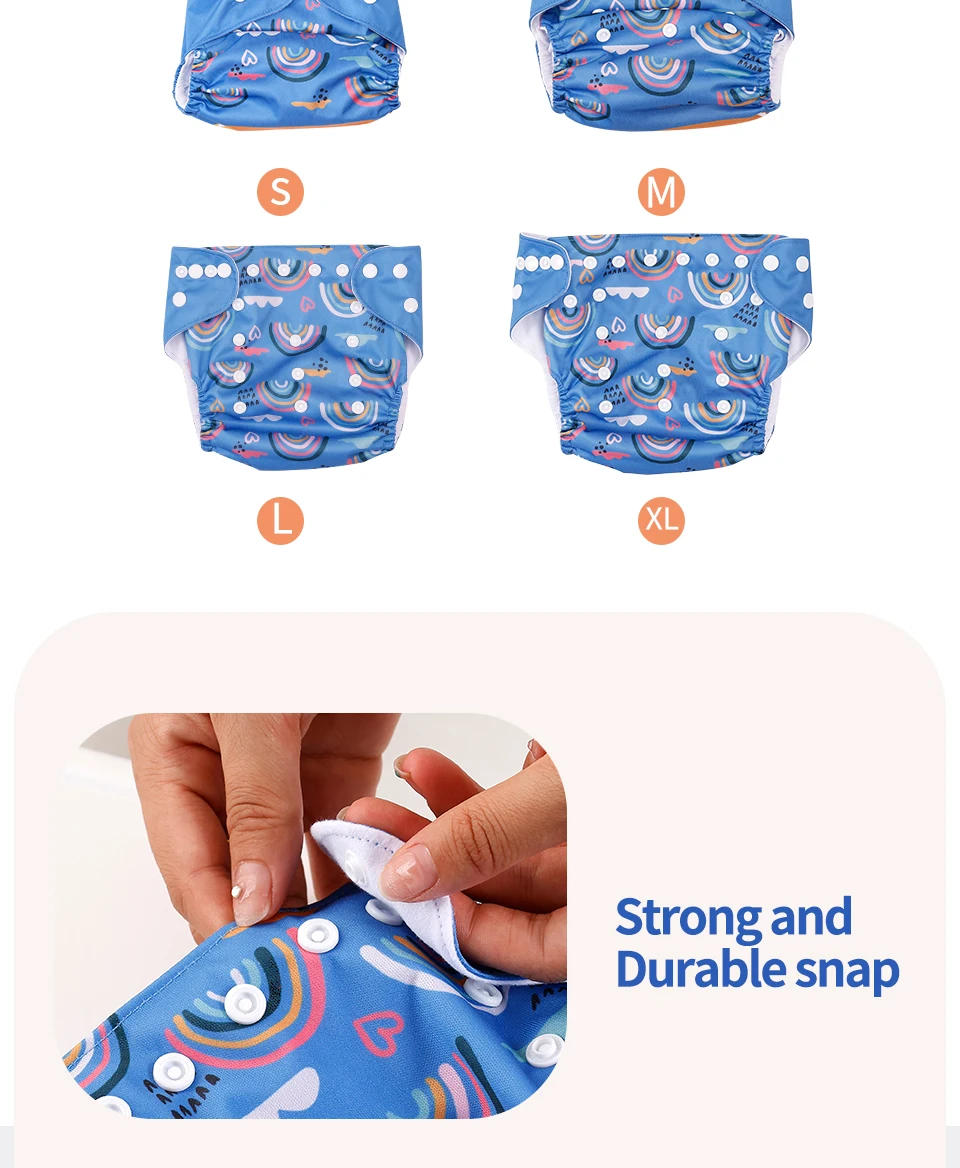 HappyFlute New One Piece Design 3-15KG Baby Soft Suede Cloth Inner Can Be Adjustable &Reusable Diaper Pocket Baby Cloth Diaper