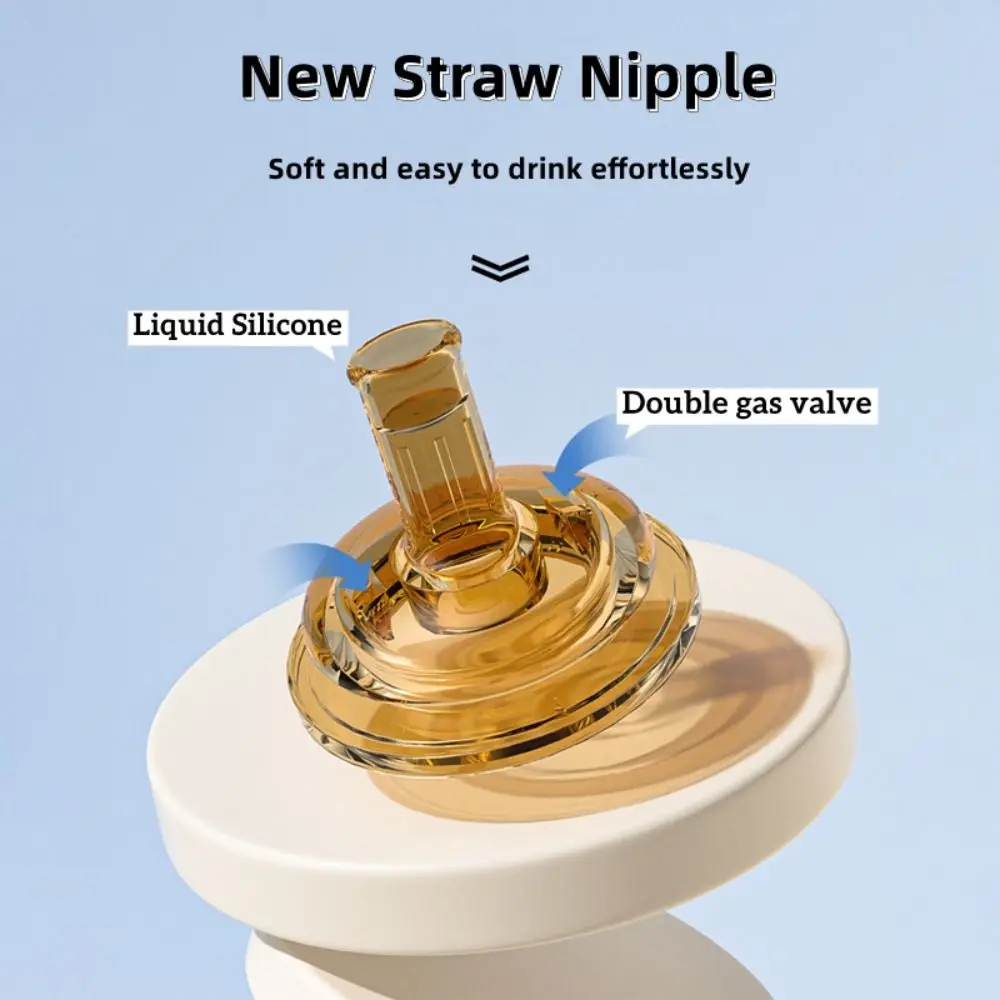 High capacity 240ml/300ml Straw Cup PP Material 5CM Wide Neck Nursing Bottle Anti-Colic BPA Free Milk Bottle Baby Kids