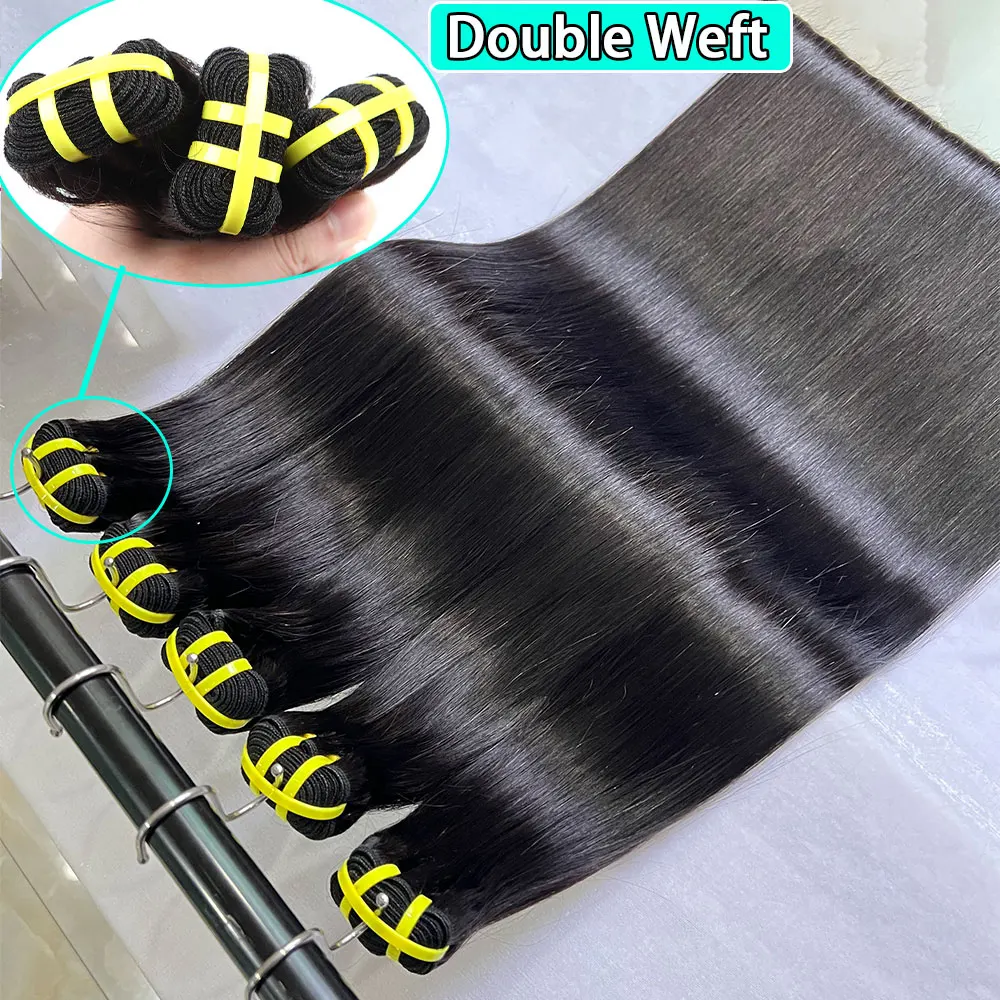 16A Raw Virgin Bone Straight 100% Human Hair Bundles Double Weft Unprocessed Vietnamese Hair Extensions 10-36 inch Natural Black